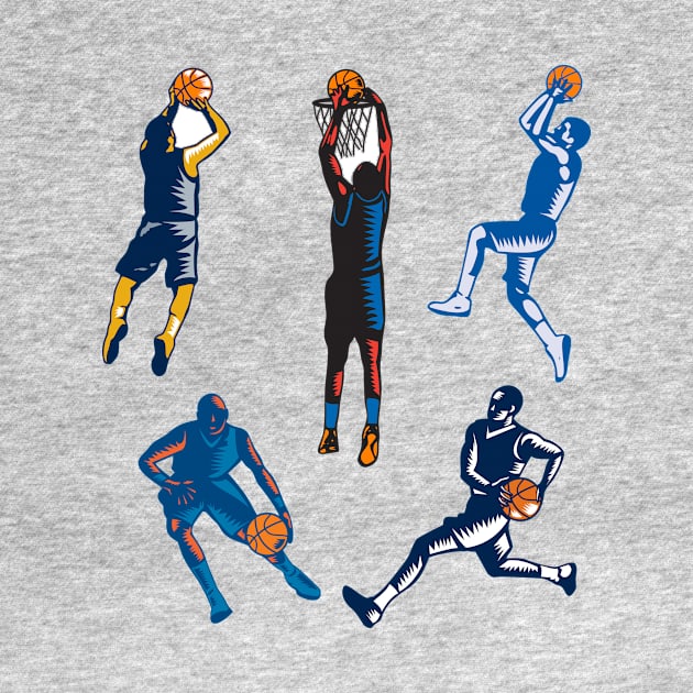 Basketball Woodcut Collection by patrimonio